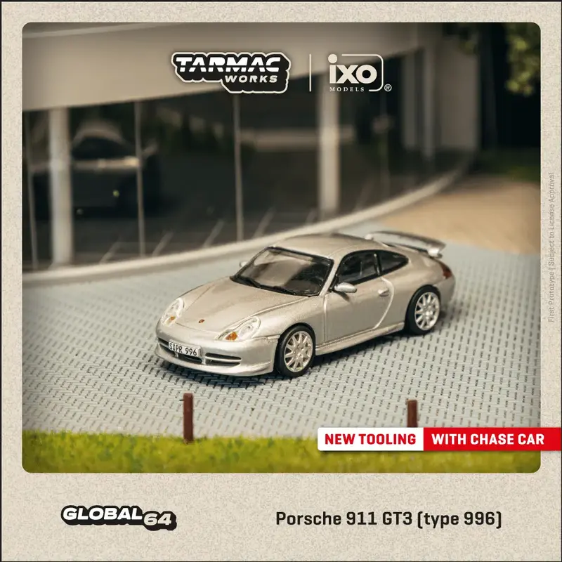 Tarmac Works - Porsche 911 GT3 (type 996) Silver - GLOBAL64 - Scala 1/64 T64G-069-SL