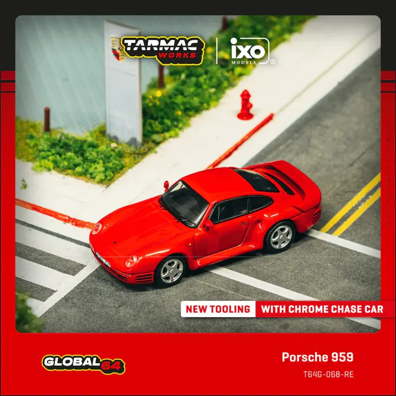 Tarmac Works - Porsche 959 Red - GLOBAL64 - Scala 1/64 T64G-068-RE