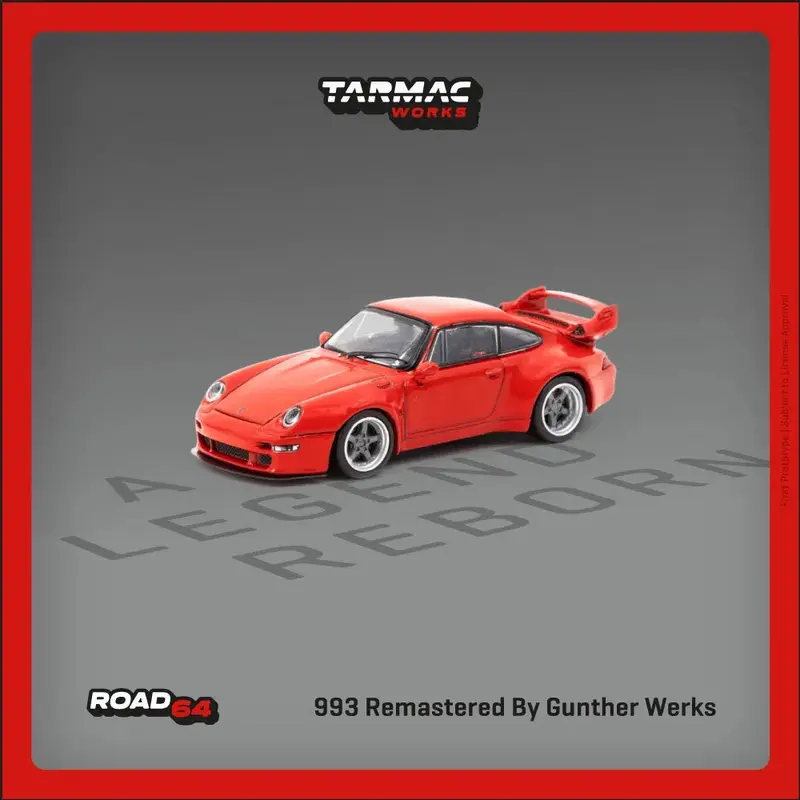 Tarmac Works - Porsche 993 Remastered By Gunther Werks Red - ROAD64 - Scala 1/64 T64R-TL054-RE
