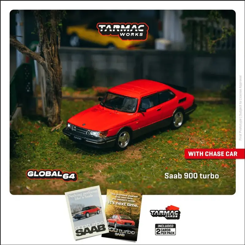 Tarmac Works - Saab 900 Turbo Red - GLOBAL64 - Scala 1/64 T64G-056-RE