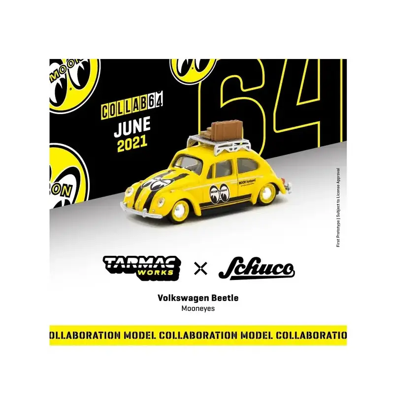 Tarmac Works - Volkswagen Beetle Mooneyes With roof rack and suitcases - COLLAB64 - Scala 1/64 T64S-006-ME1