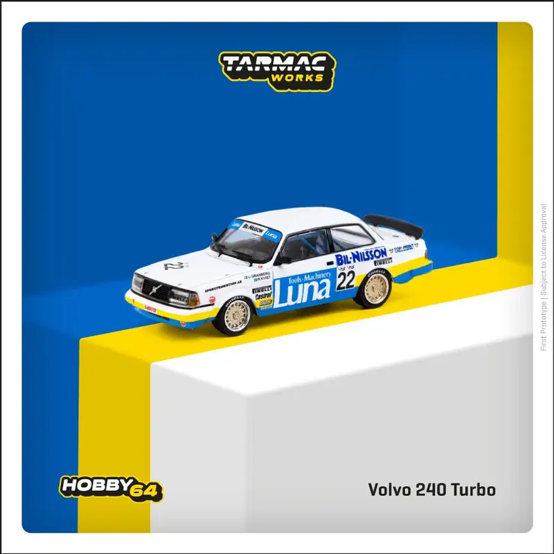 Tarmac Works - Volvo 240 Turbo ETCC Zolder 1984 Winner Ulf Granberg / Robert L. Kvist - HOBBY64 - Scala 1/64 T64-050-84ETC22