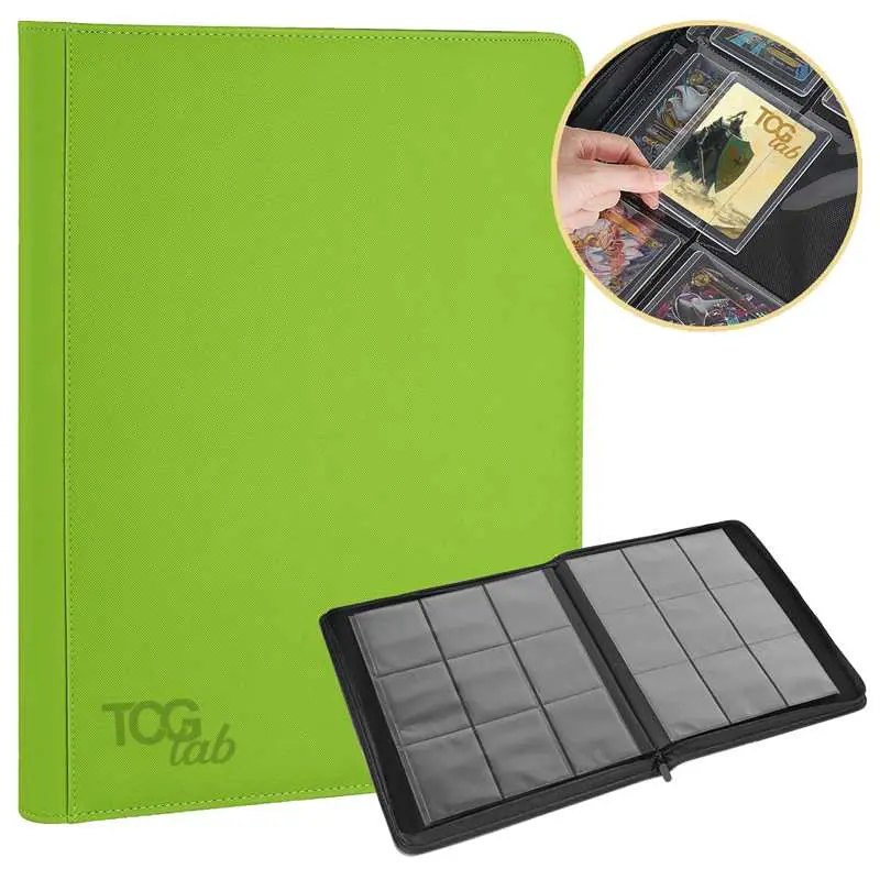 TCG LAB Album Porta Toploader Verde 9 Tasche 252 Posti - Raccoglitore Carte TCG