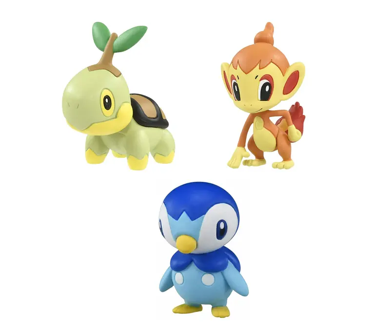 Turtwig, Chimchar and Piplup