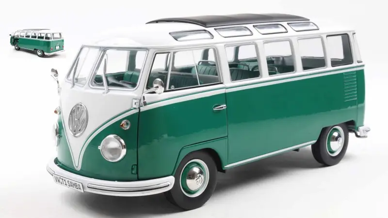 VOLKSWAGEN T1 SAMBA GREEN/WHITE 1962 1