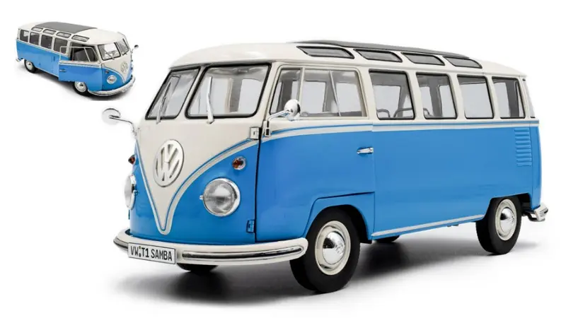 VOLKSWAGEN T1 SAMBA MINIBUS 1962 LIGHT BLUE/WHITE 1