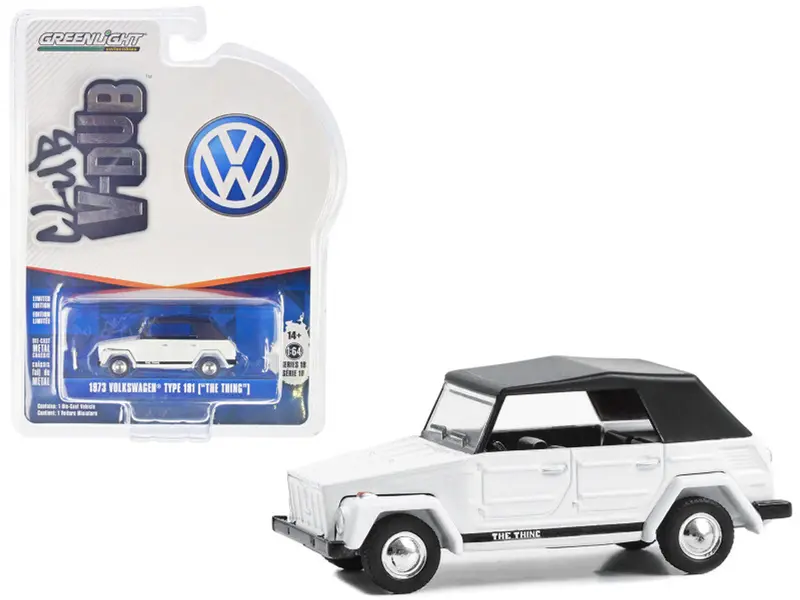 Volkswagen Type 181 (Thing) White with Black Soft Top - Club V-Dub - Greenlight - Scala 1/64
