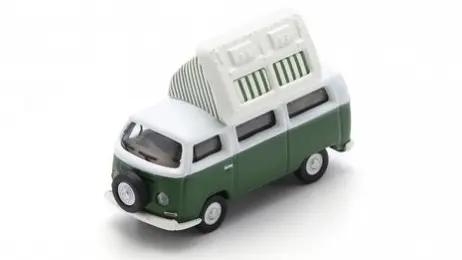 VW T2 CAMPINGBUS GREEN/WHITE DIE CAST 1