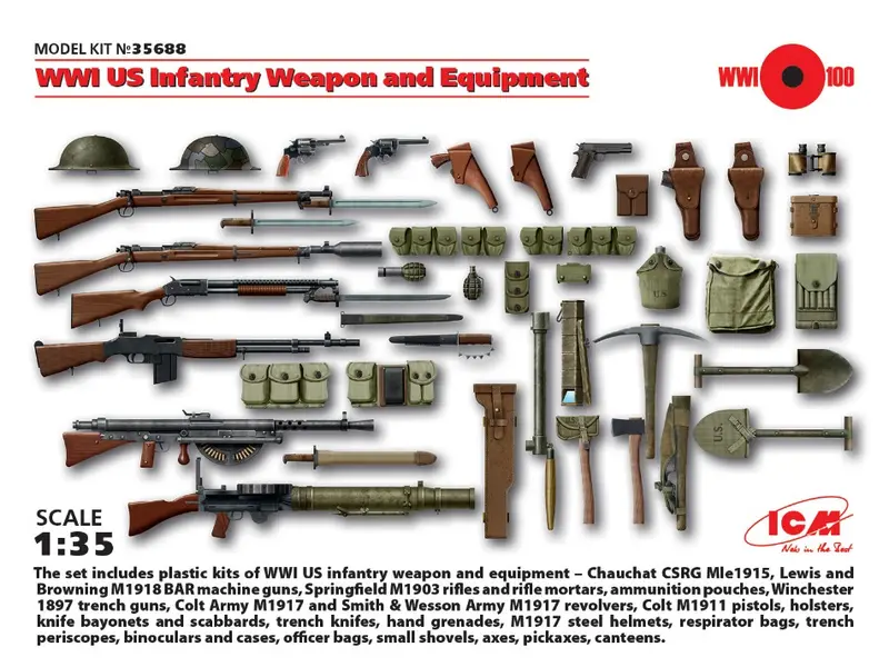 WWI US INFANTRY WEAPON AND EQUIPMENT KIT 1