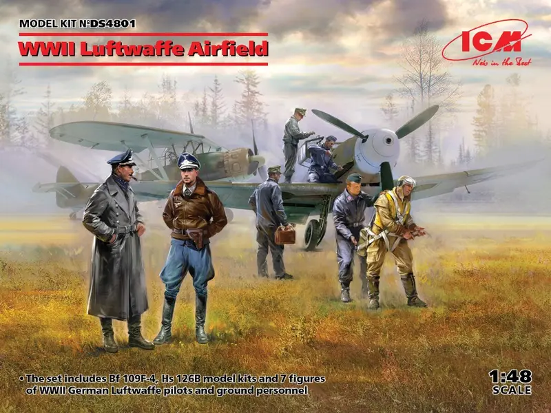 WWII LUFTWAFFE AIRFIELD Bf 109F-4 Hs 126 B-1 KIT 1
