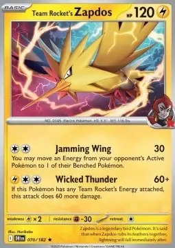Zapdos del Team Rocket - Rivali Predestinati (Rare) [DRI-070]